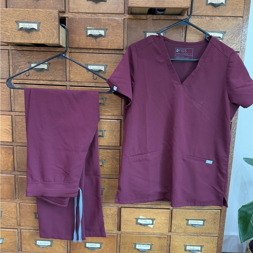 Small burgundy figs scrub set